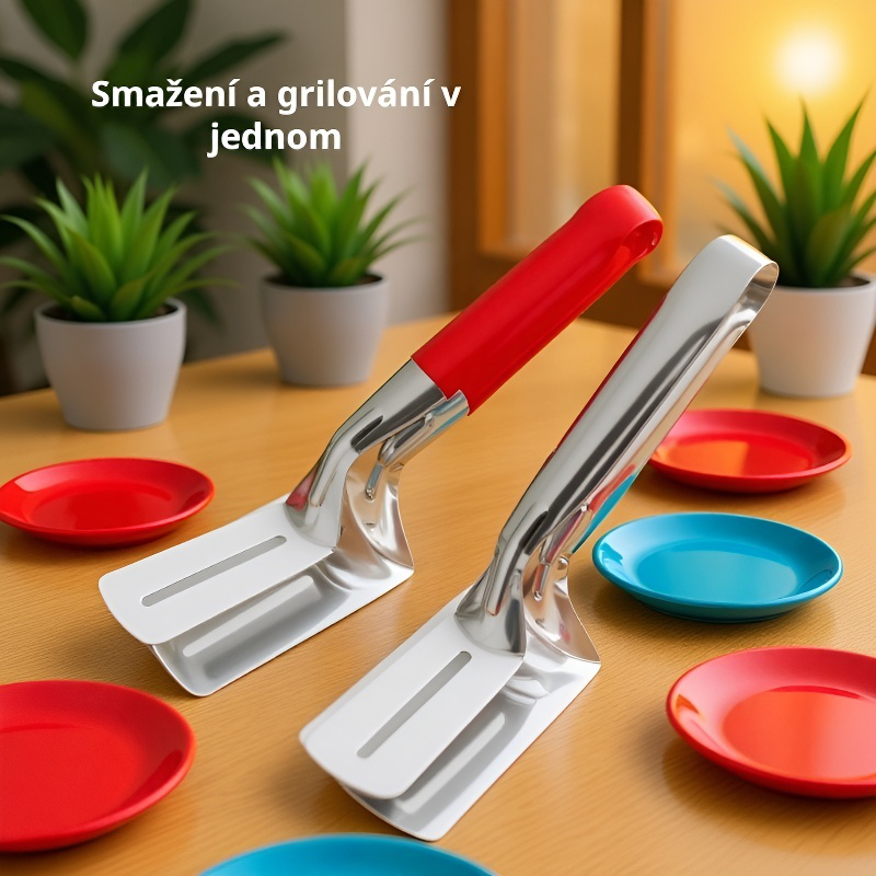 304 nerezová ocelová obracečka na ryby s klipem