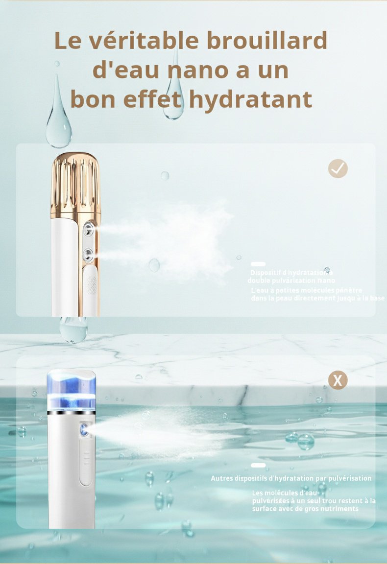Humidificateur portable nano en utilisation