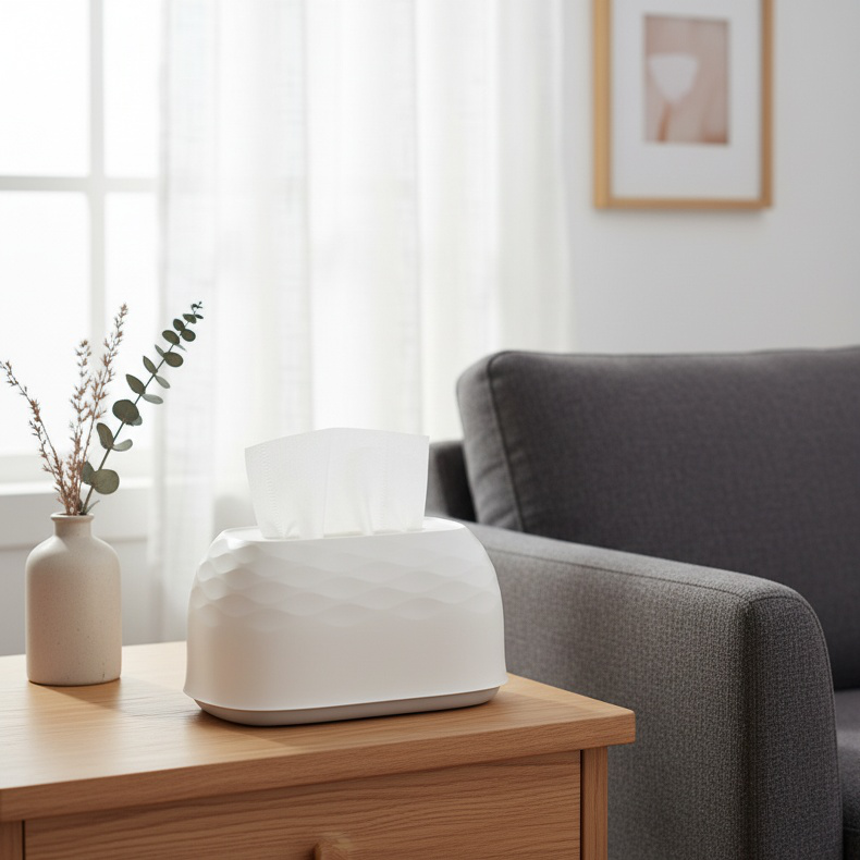 Stylish tissue dispenser with lift feature