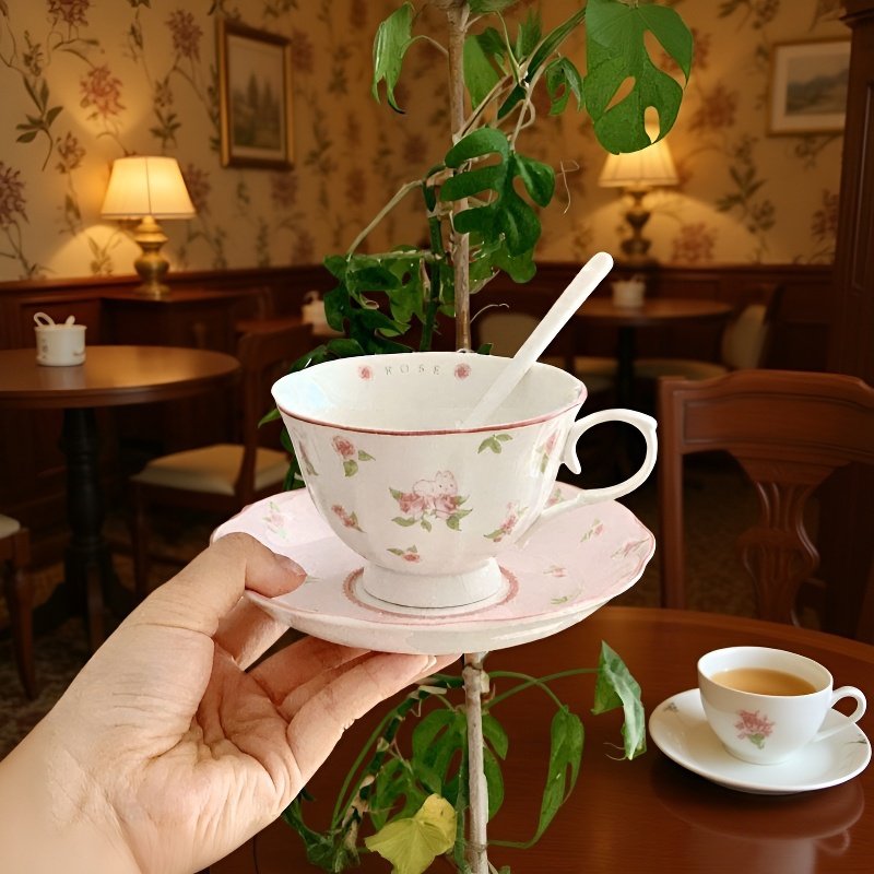 ヴィンテージのフランス製陶器製コーヒーカップ