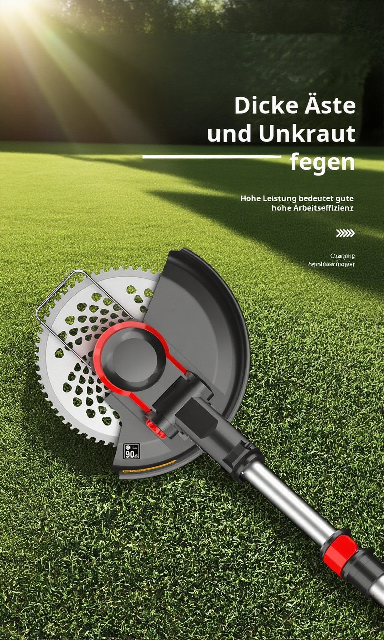 Akku-Rasenmäher für den Hausgebrauch auf dem Rasen