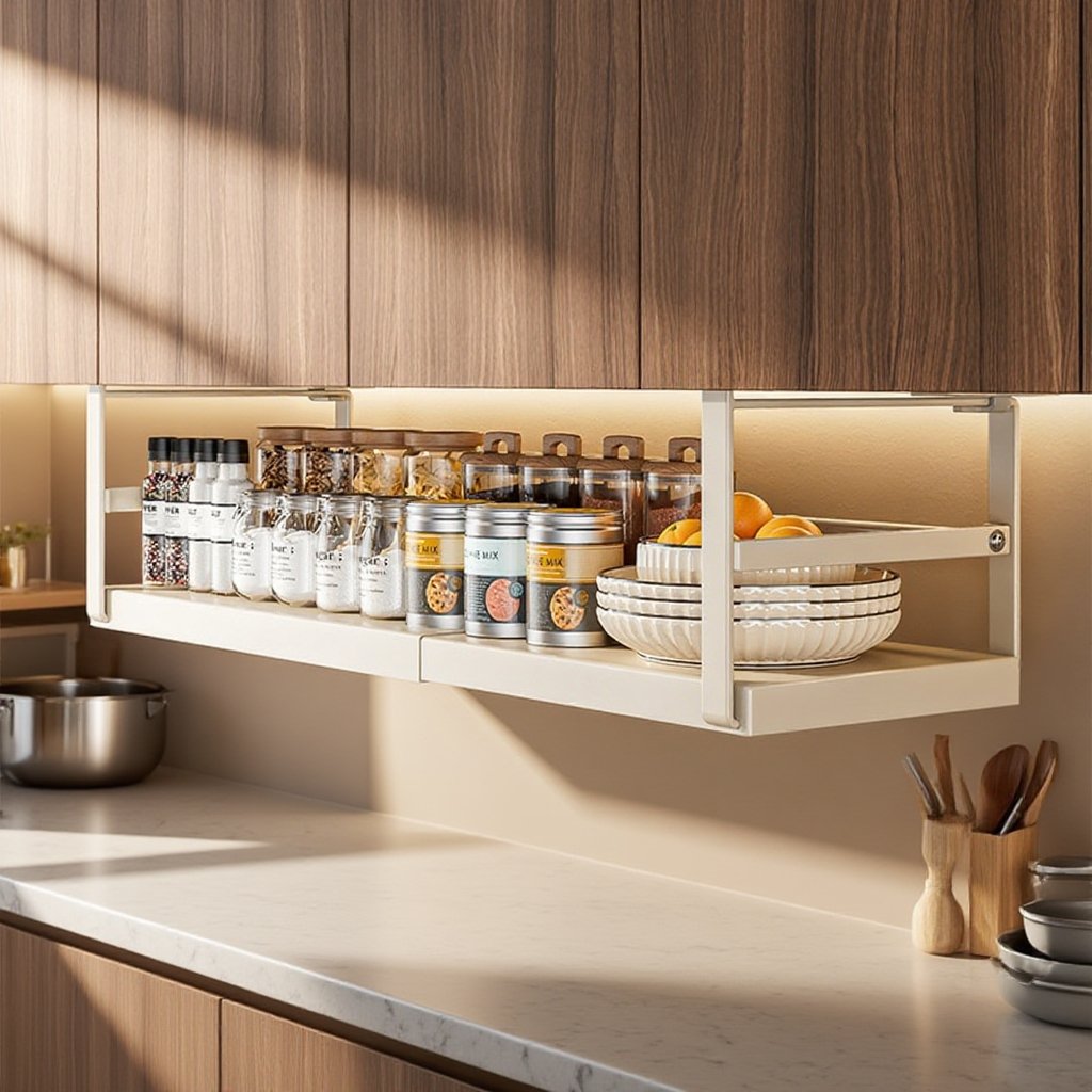Estante de almacenamiento de cocina retráctil debajo del gabinete estante de almacenamiento telescóp