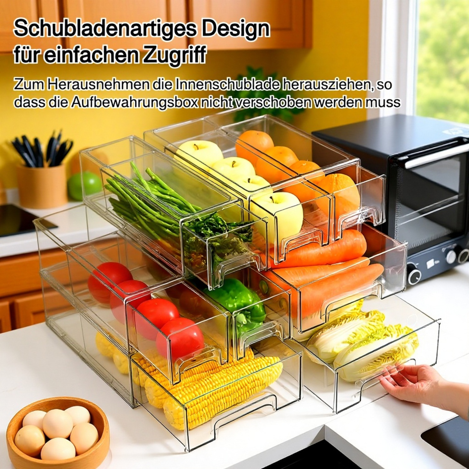 Platzsparende Schubladenbox für die Küche
