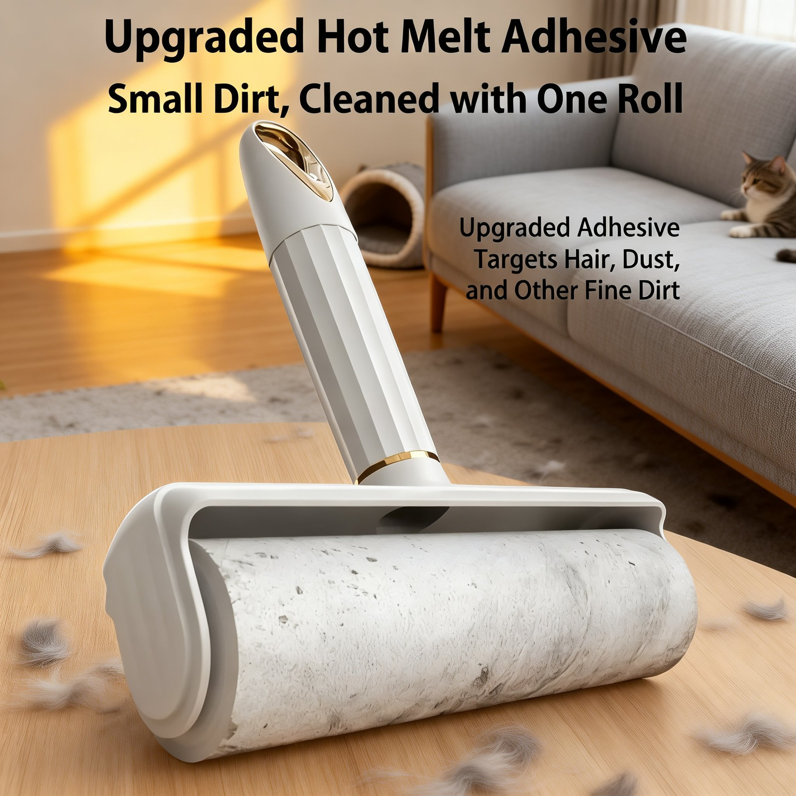 Cleaning furniture with lint roller