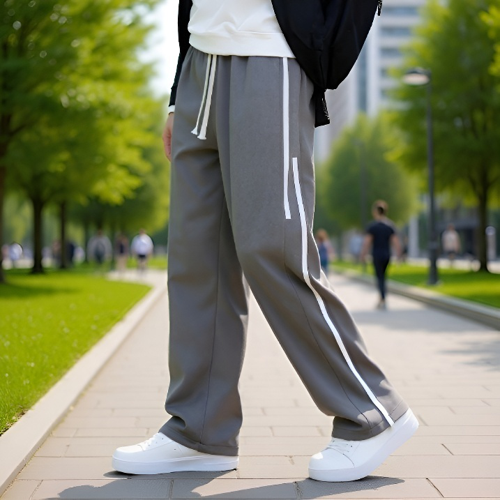 メンズ スポーツ ワイドレッグ ルーズパンツ ロングパンツ 秋冬