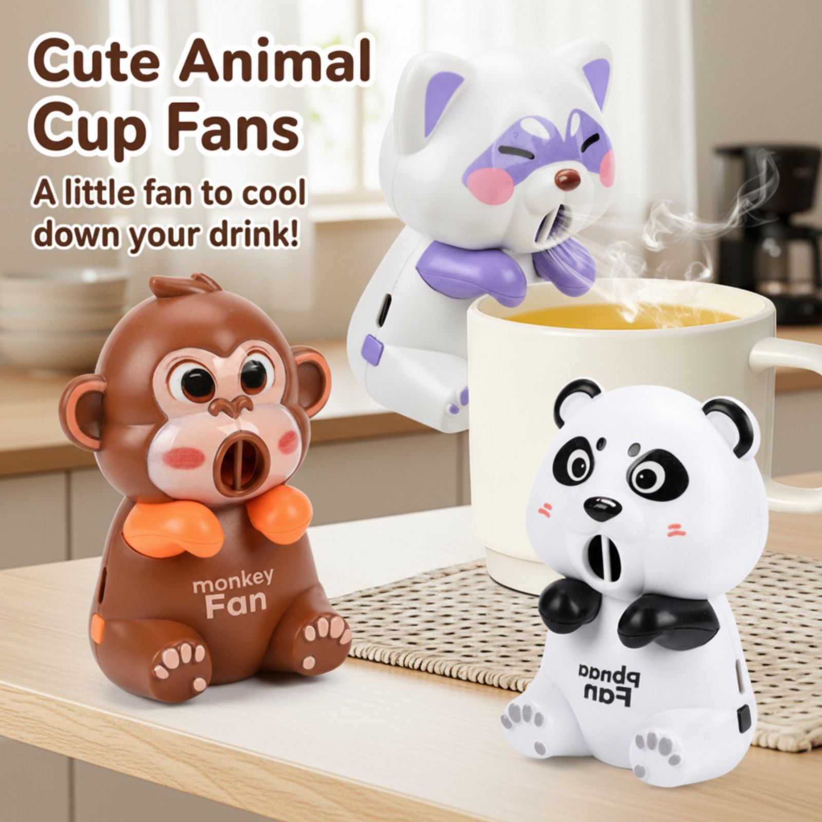 Rechargeable Panda Cup Holder Hair Dryer with 3 Wind Speeds