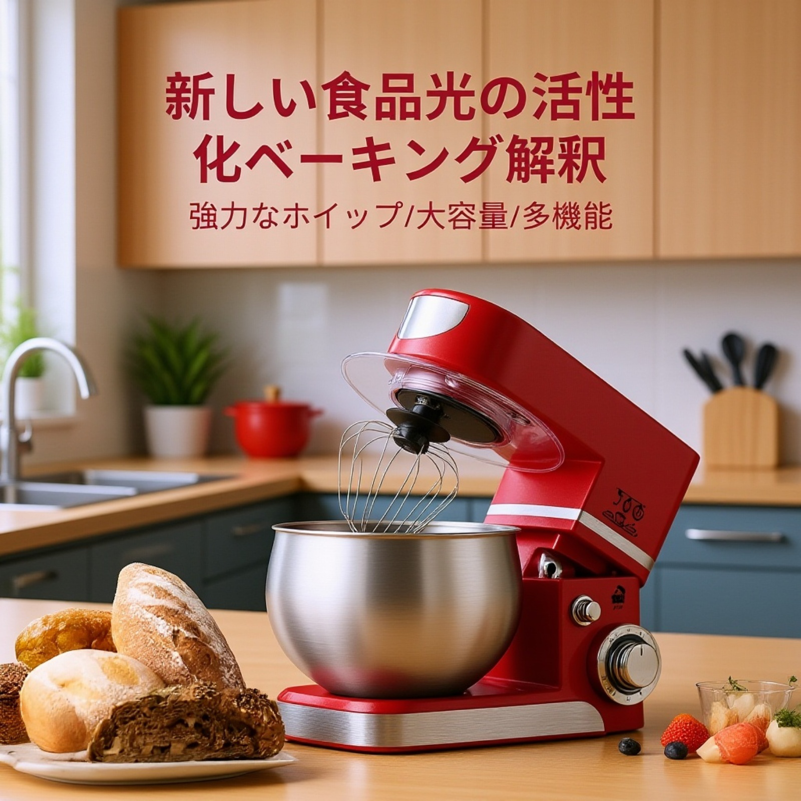 5.5L大容量多機能卓上ミキサー全体画像