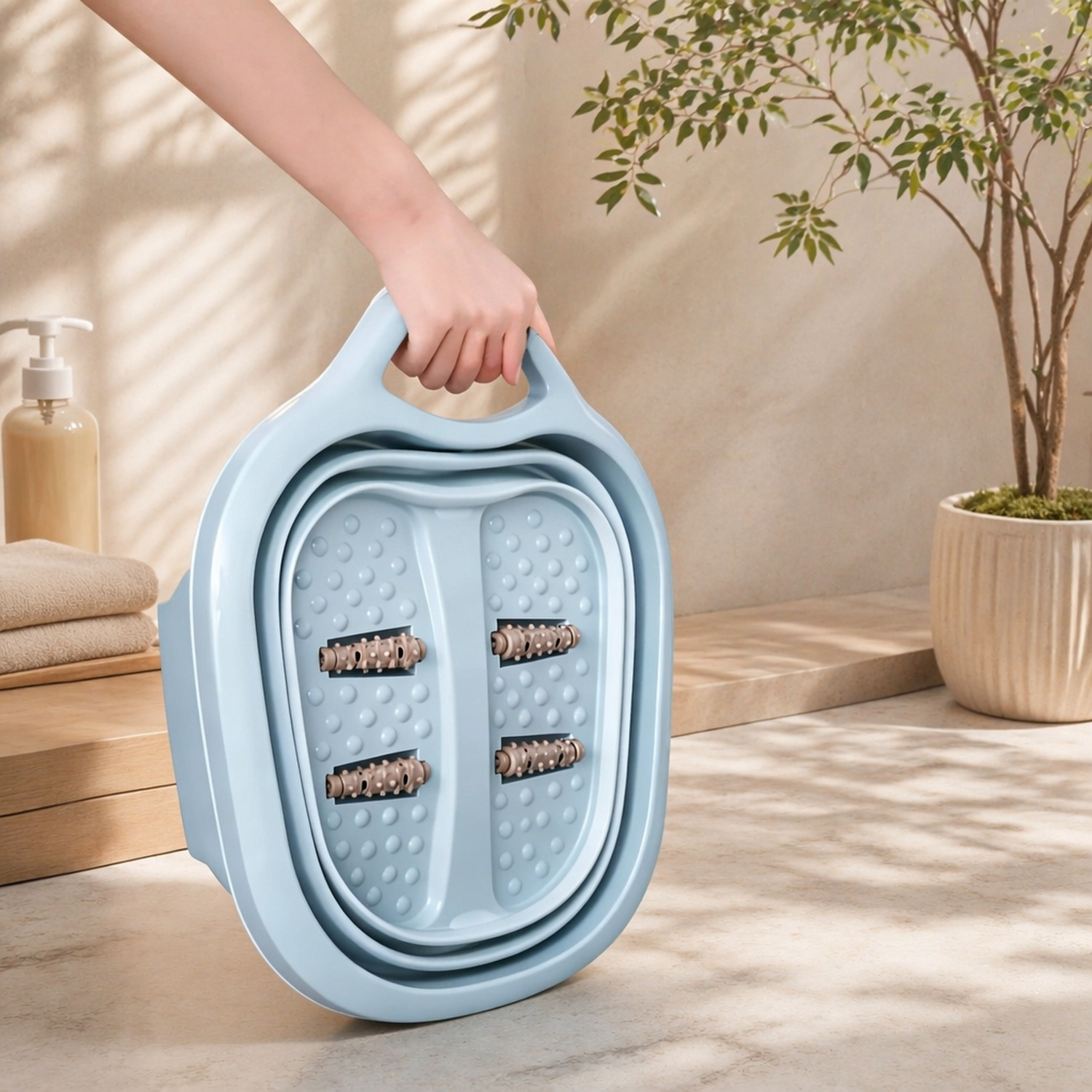 Lavabo plegable para pies, uso doméstico