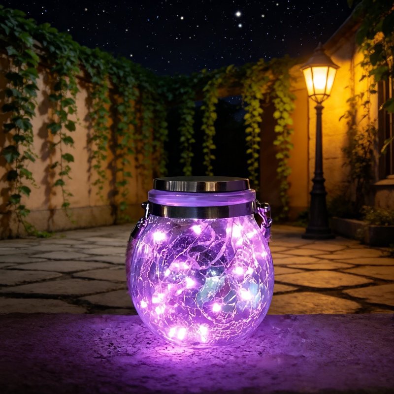Lámpara de botella de deseos solar para jardín nocturno