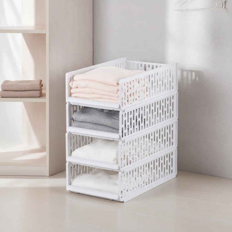Bedroom Wardrobe Storage Layer Partition Basket
