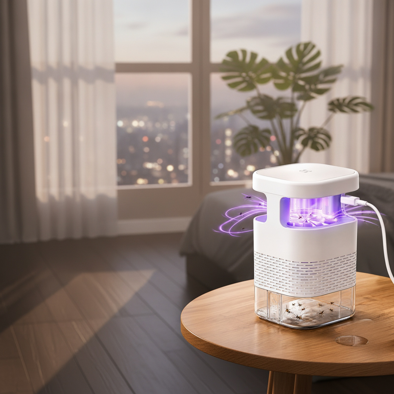 USB Household LED Bionic Inhalation Mosquito Killer Purple Lamp Repellent