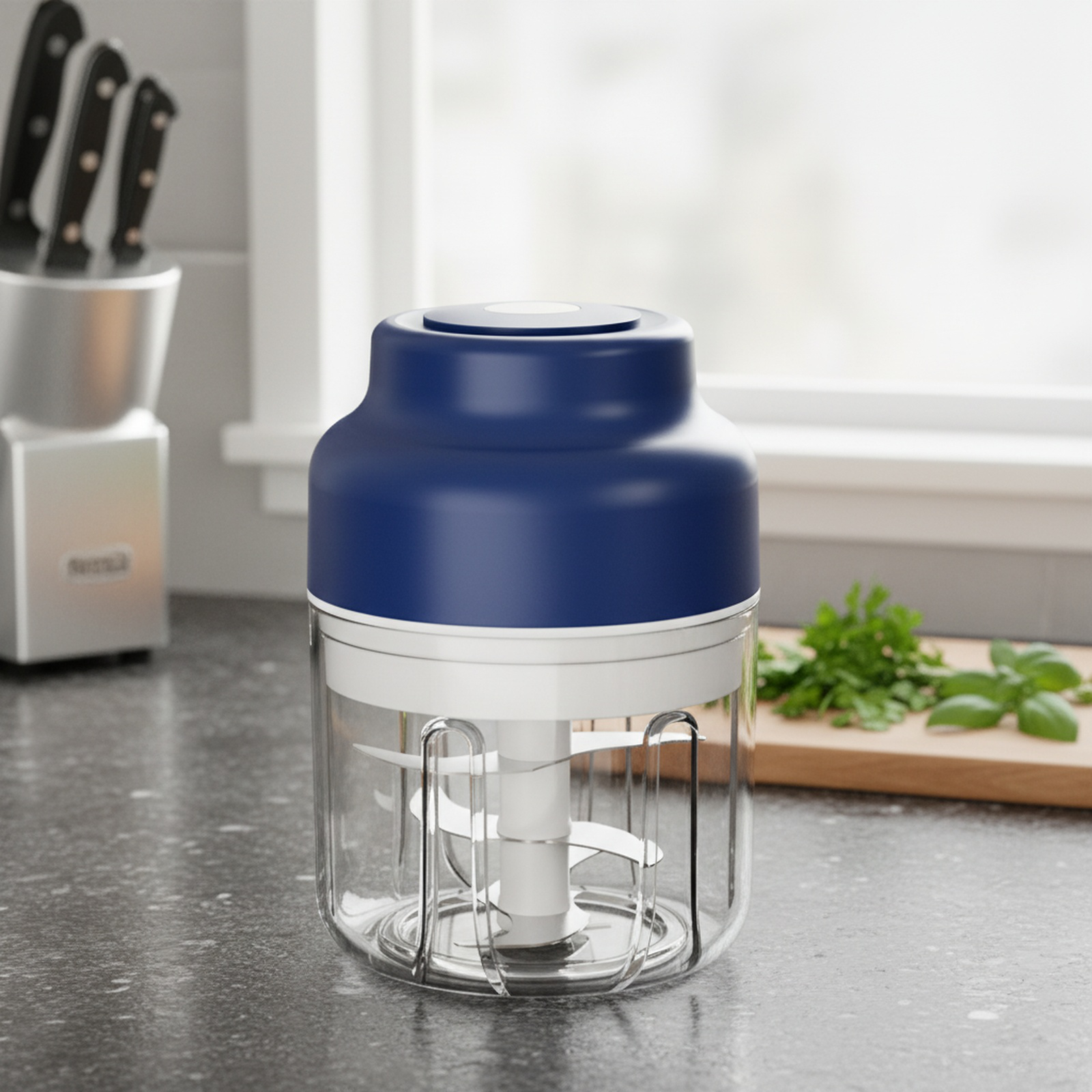 Electric garlic press, wireless mini garlic press, automatic garlic stirrer, garlic peeler, kitchen 