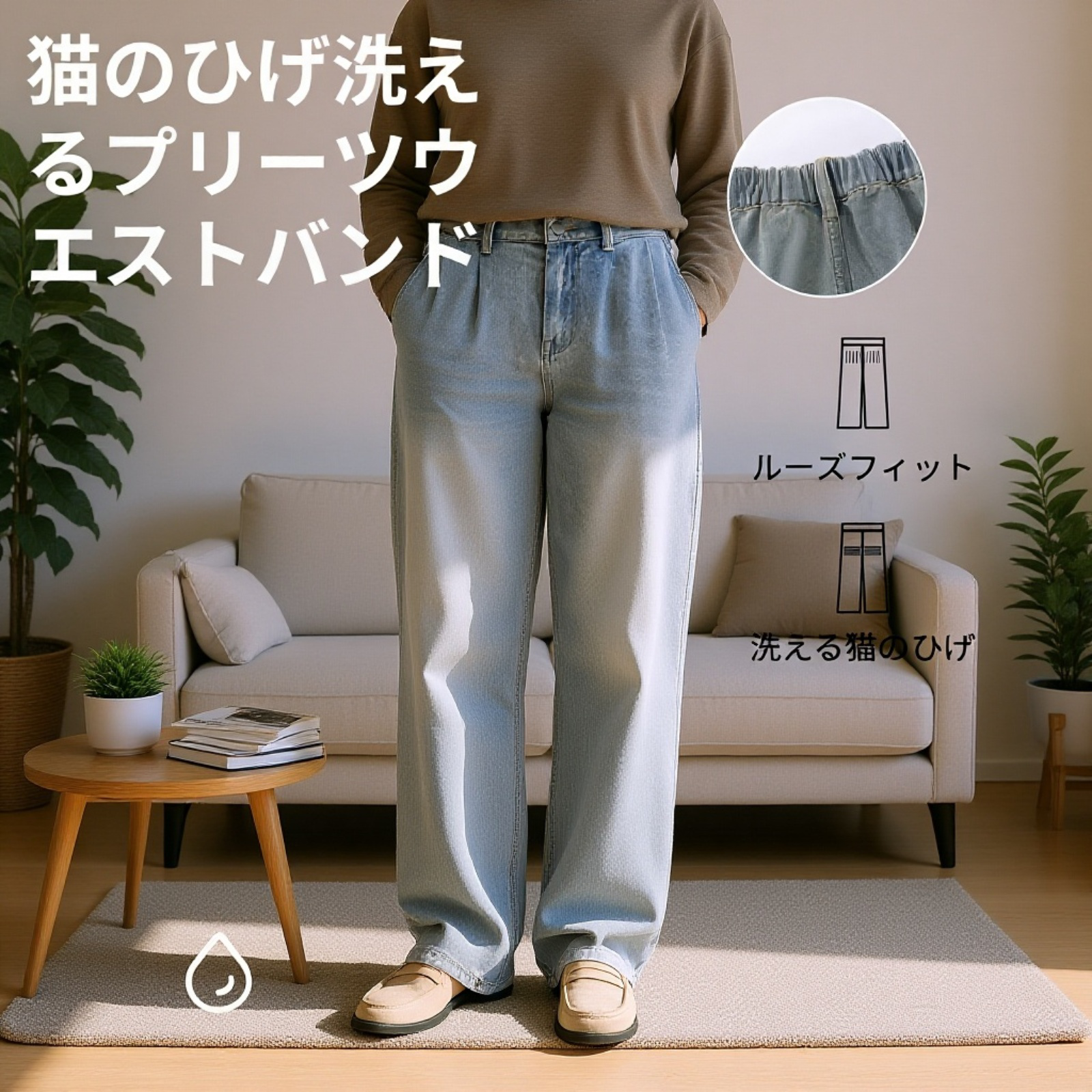 メンズヴィンテージカーブドジーンズ