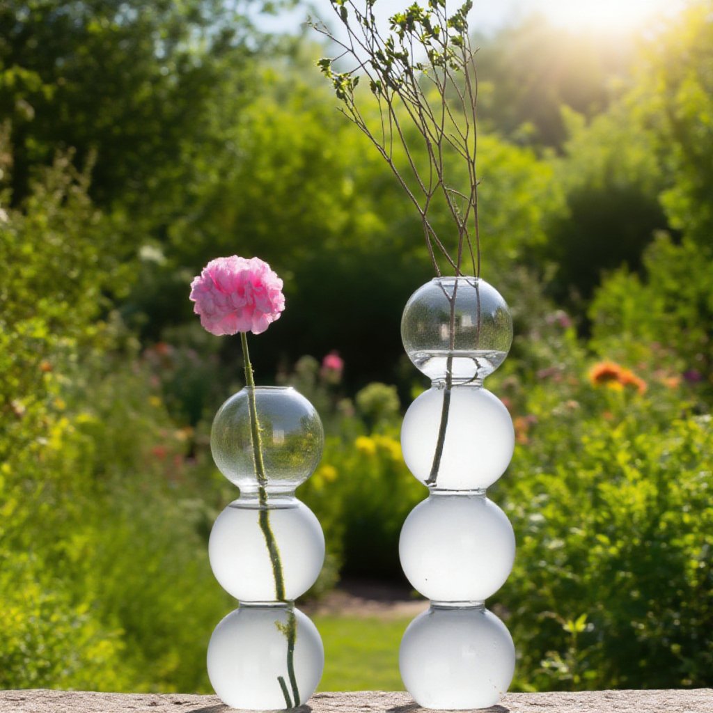 インスタイルバブル花瓶 透明ガラス ドライフラワー用 リビングルーム装飾