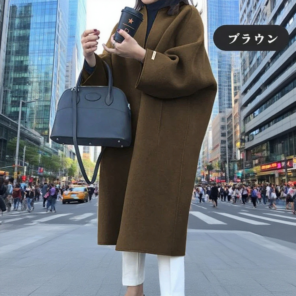 シンプルな韓国風通勤用ストレートコート