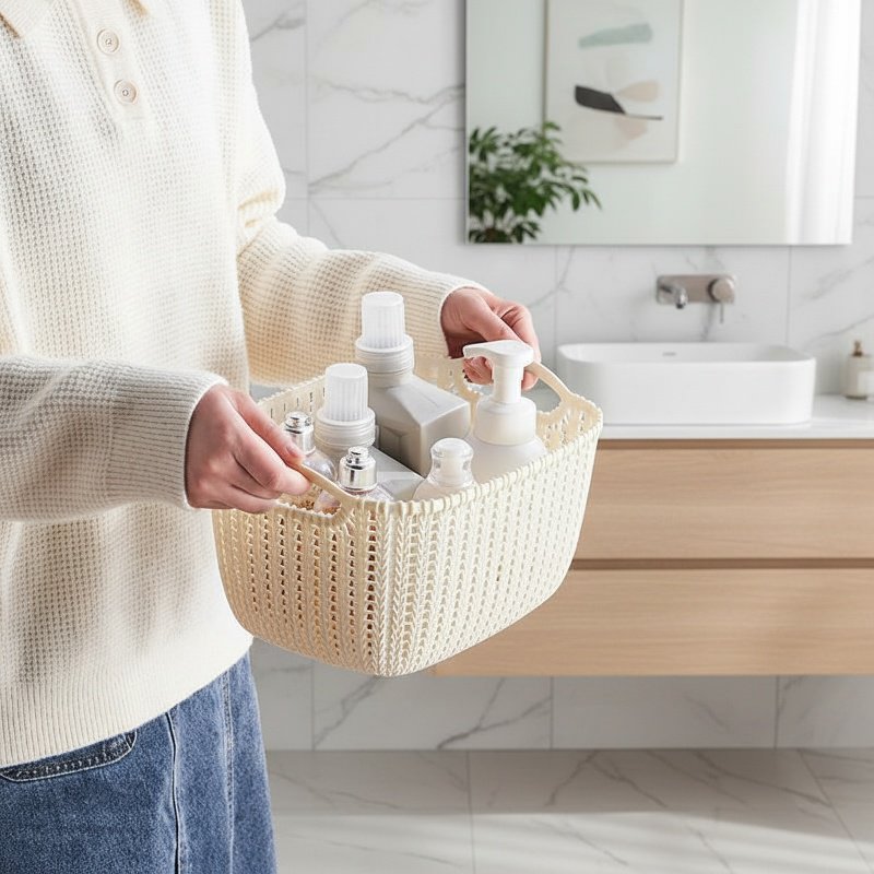 Dirty clothes storage basket, laundry basket, bathroom plastic laundry bucket, bathroom clothes stor