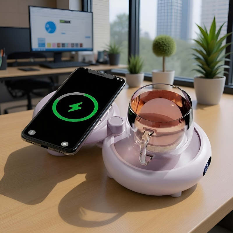 Mug chauffant de bureau à température constante intelligente avec charge sans fil