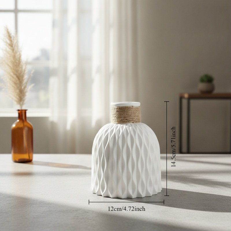 Durable decorative vase with water ripple design