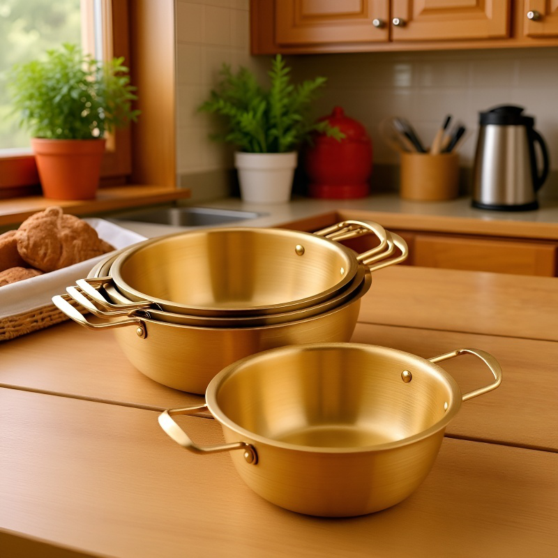 Haushalts-Edelstahl-Koreanischer Doppelgriff-Nudelkochtopf mit Deckel