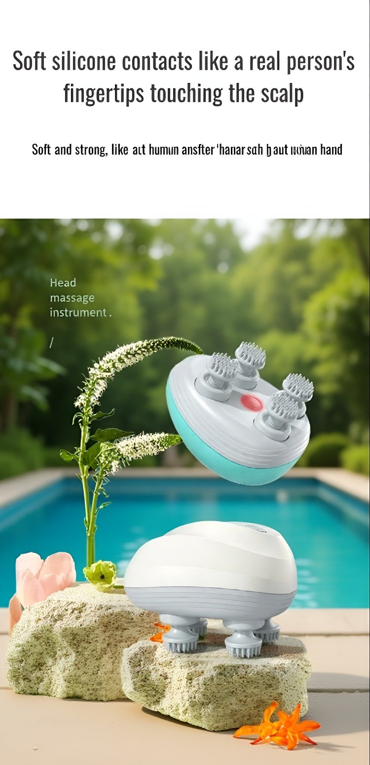 Ergonomic design scalp massager