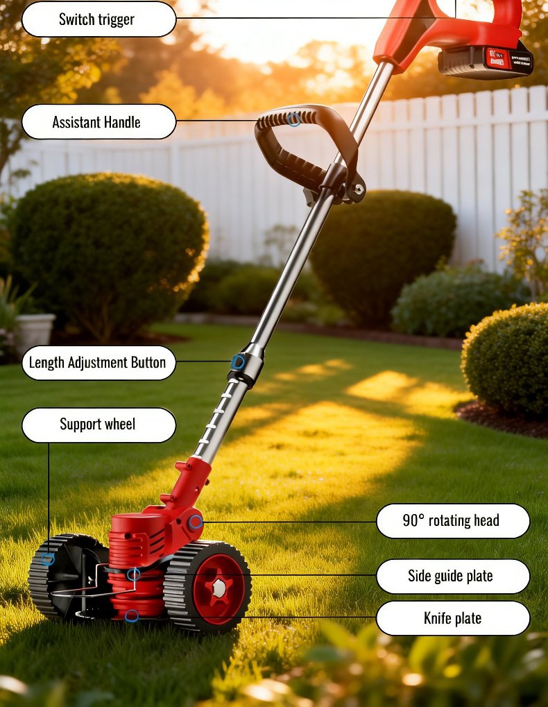 Ergonomic portable weed trimmer for comfortable operation