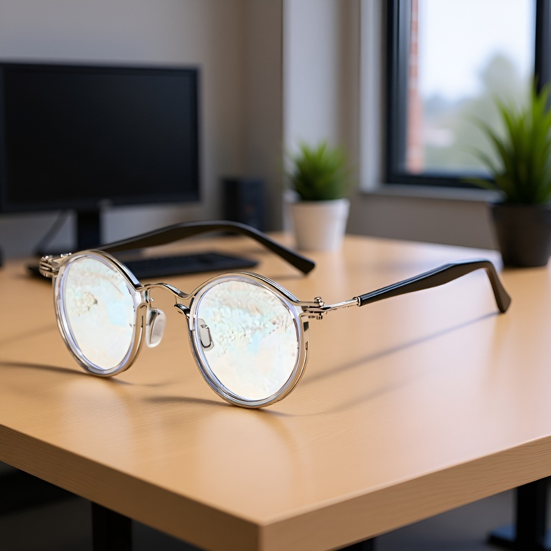 アンチブルーライト機能付きメガネのディテール写真