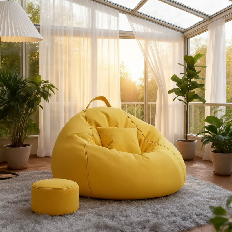 Mini Reclining Tatami Lazy Sofa Chair for Bedroom Living Room Balcony