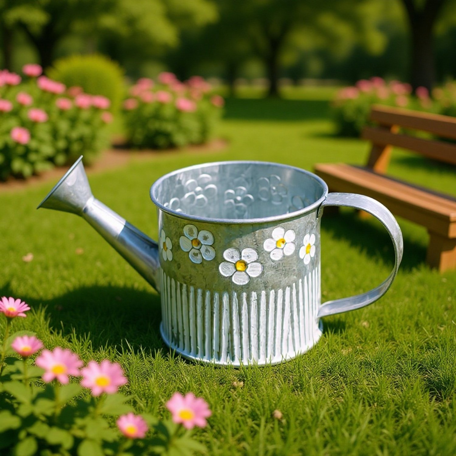 Vintage Garden Distressed Metal Flower Pot