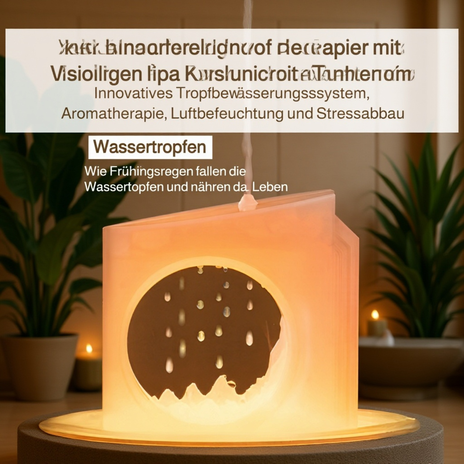 Duftdiffusor „Quiet Moon“, Salzsteinuhr in Quallenform, schiffsförmiger Sprüher, Vulkan-Sprühgerät, 