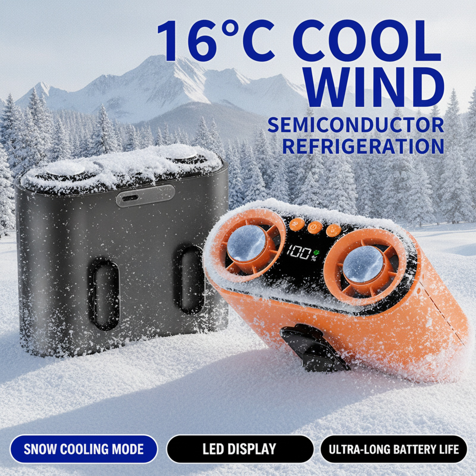 New Cooling Waist-Hanging Fan, Portable, Clip-on Waist Fan, Dual Air Outlet, Small Neck-Hanging Desk