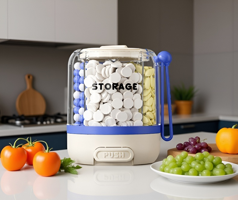 압착식 휴대용 분약통 1일 3식 7일 칸 원형 약품 소분함