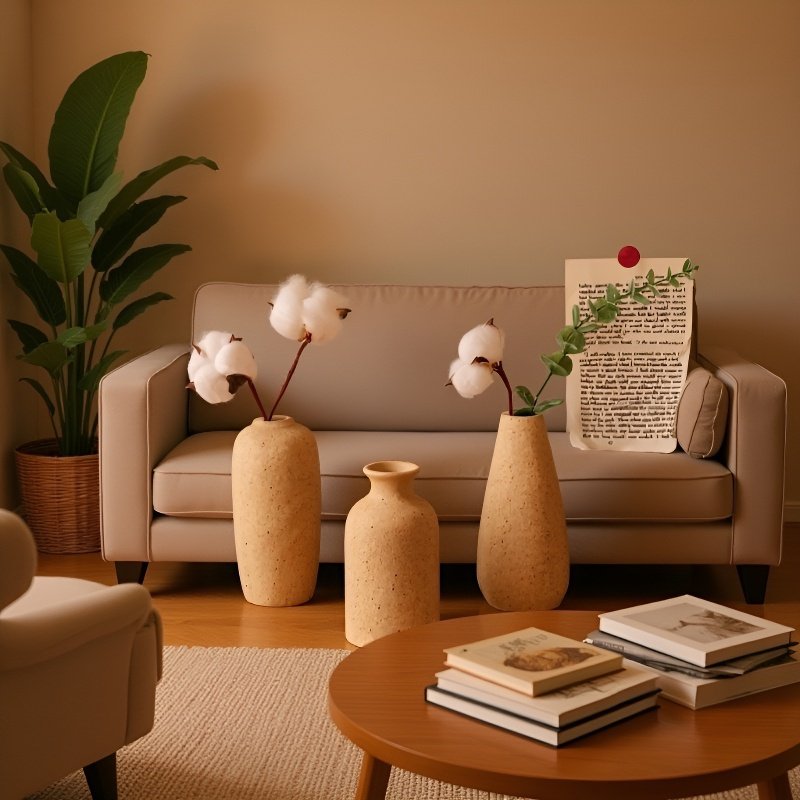 Fehér matt skandináv kerámia váza modern otthonba