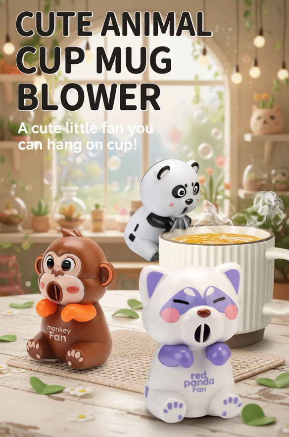 Cute panda design portable hair dryer with cup holder