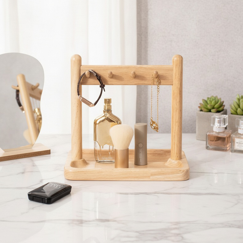 Entryway display stand with keys and pendants