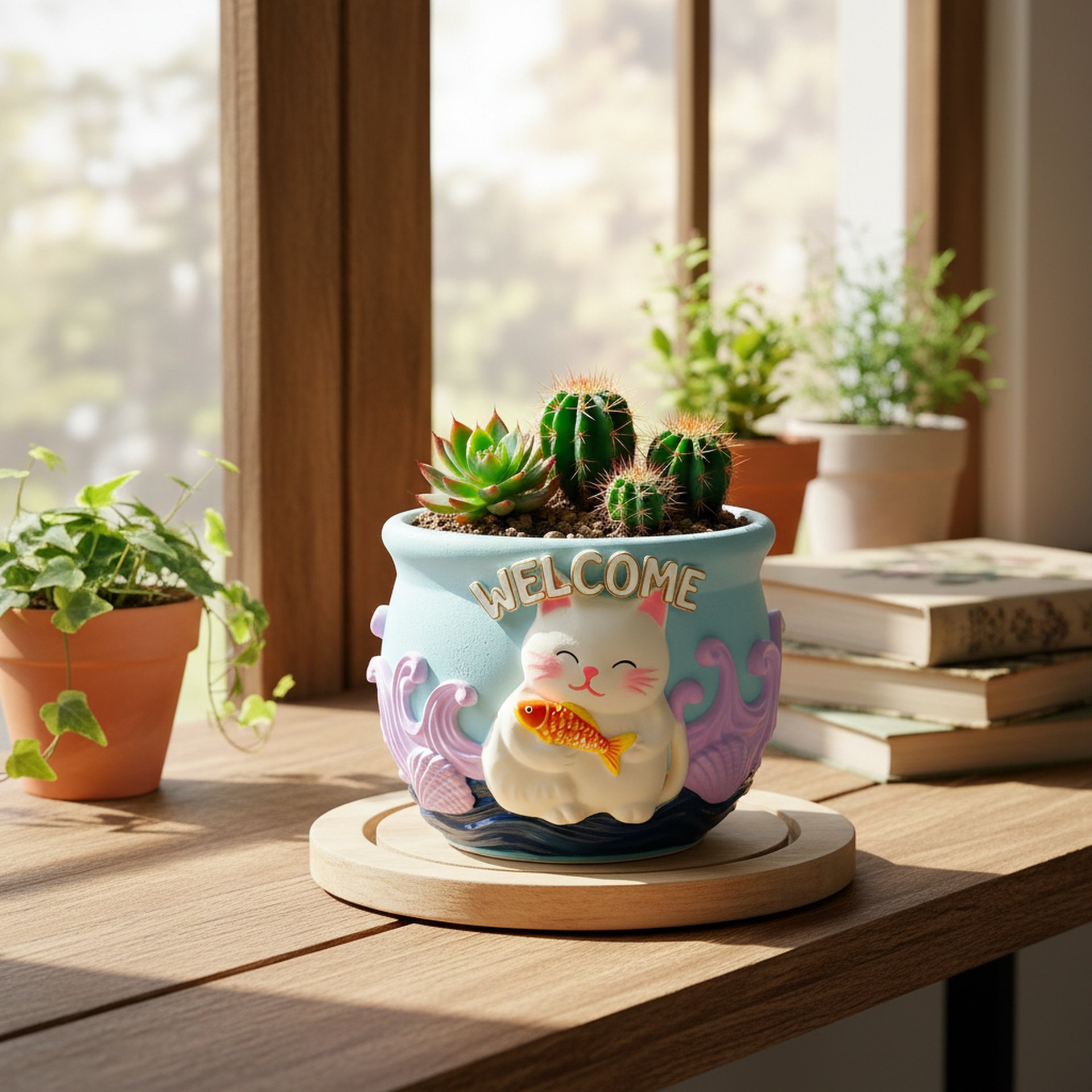動物テーマDIY石膏植木鉢シリコン型 猫と犬デザイン