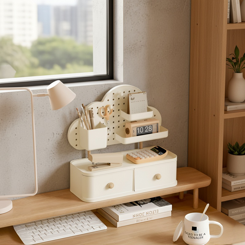 Office Desktop Cloud Hole Storage Box Drawer Large Capacity Storage Rack