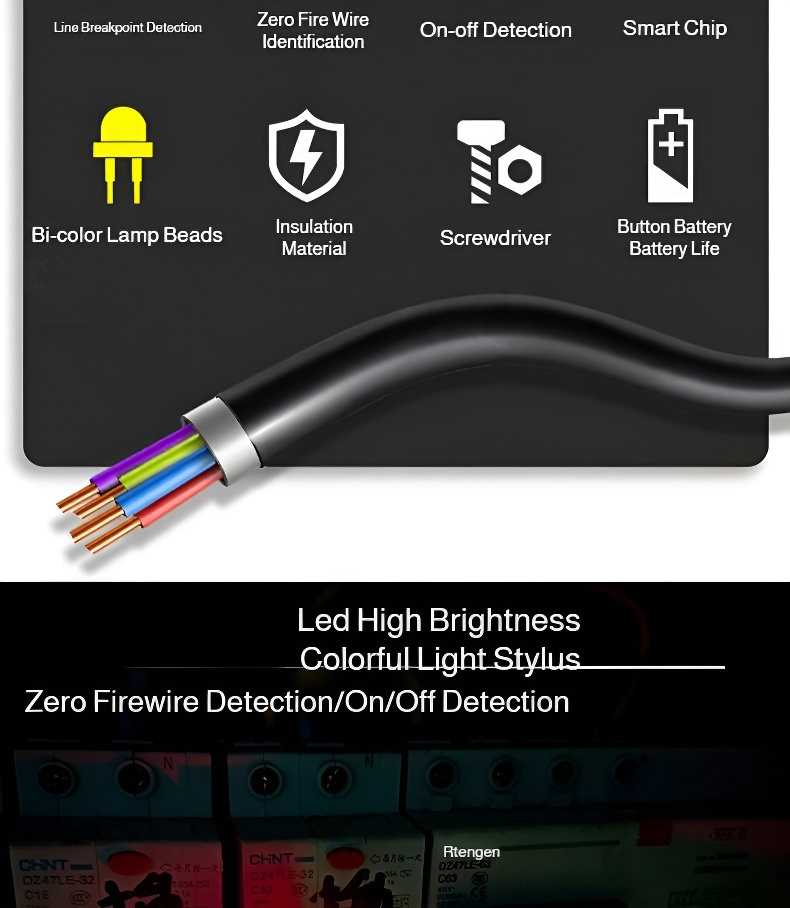 Electrician testing wires with Intellipen tool