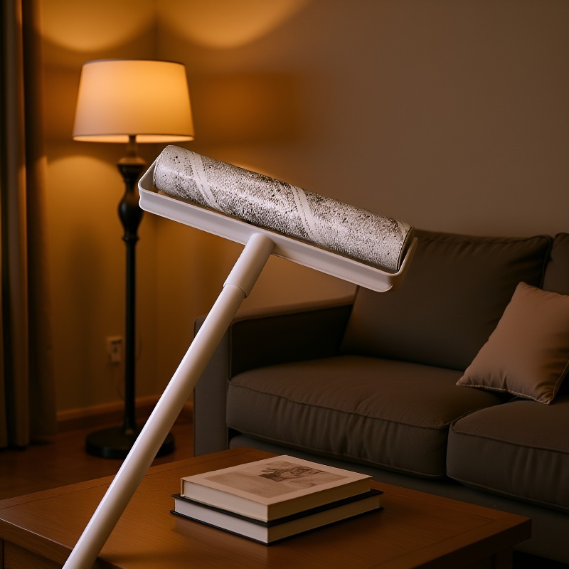 가정용 머리 흡입 롤러 브러시 긴 막대 신축성 찢어진 교체 롤러 점모기 침대 바닥 청소 먼지 롤러 브러시