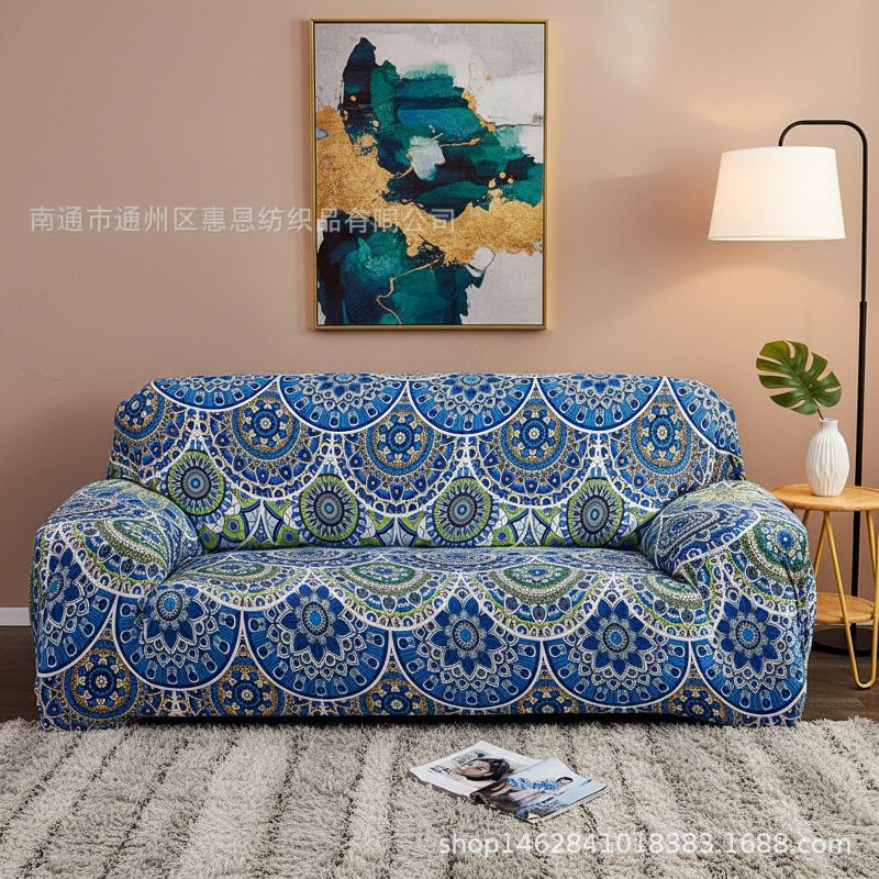Bohemian Style Stretch Full Cover Sofa Slipcover, Perfect Fit Full Coverage Fabric