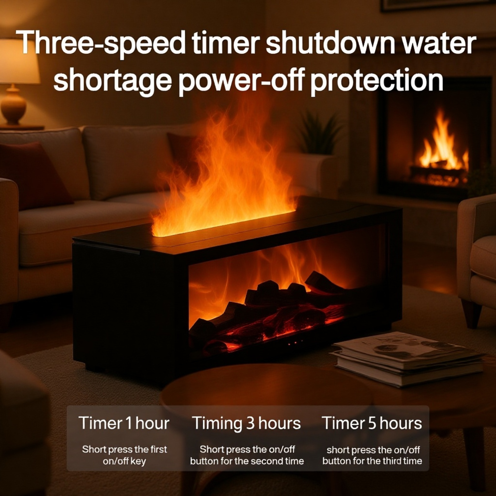 Desktop cool simulation fireplace flame aromatherapy machine