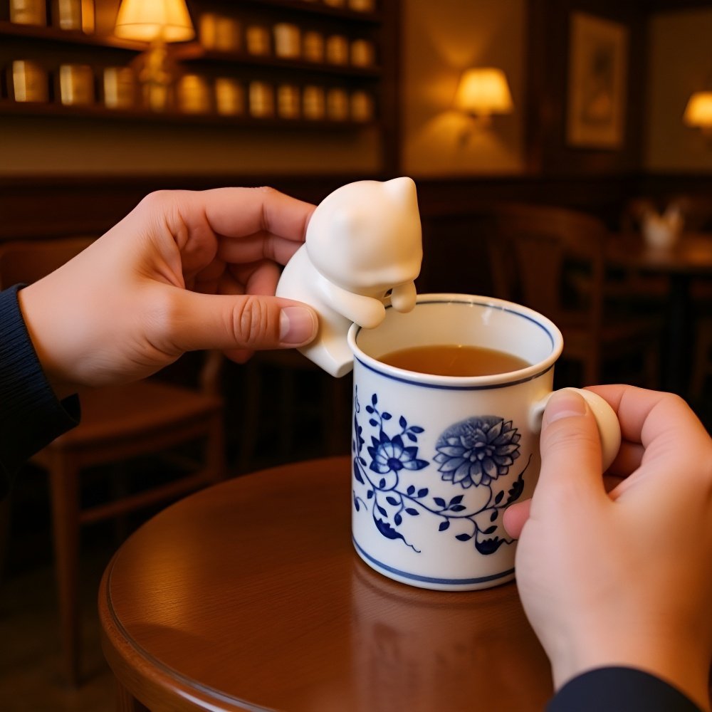 かわいい猫デザインの冷却ツール使用イメージ