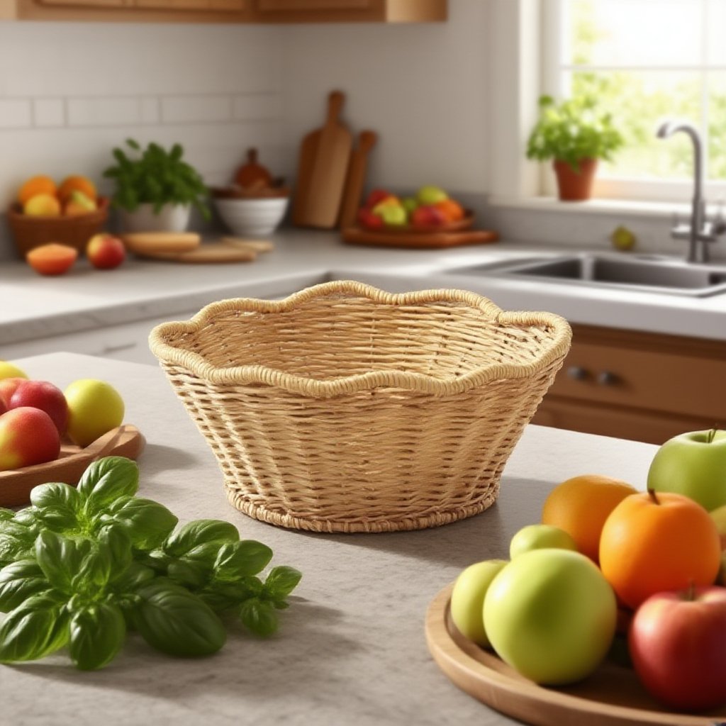 등나무 레이스 과일 바구니