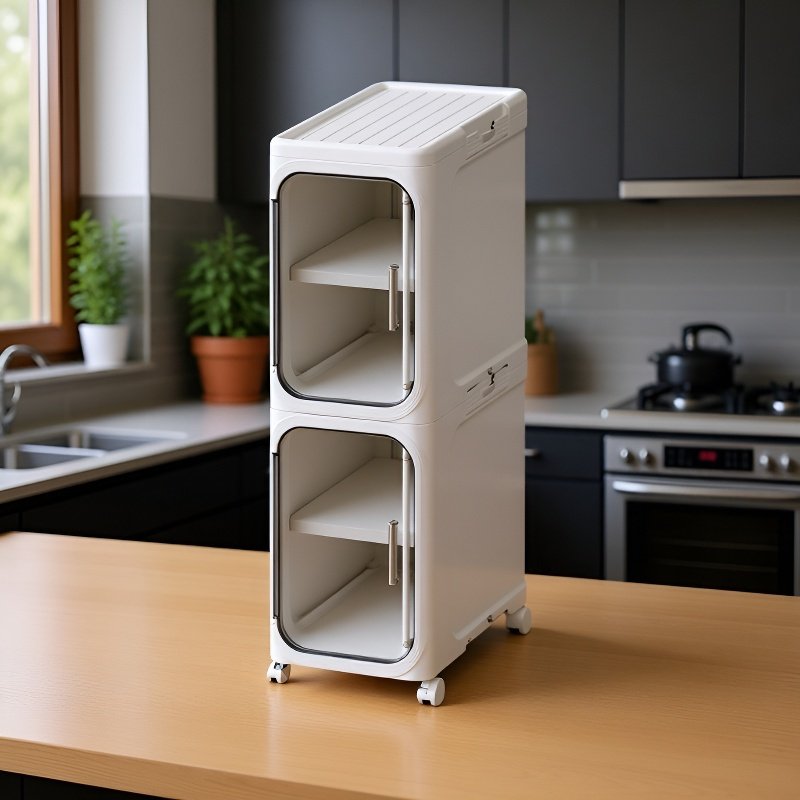 Gabinete organizador multifuncional para baño, mueble plegable de plástico para espacios reducidos