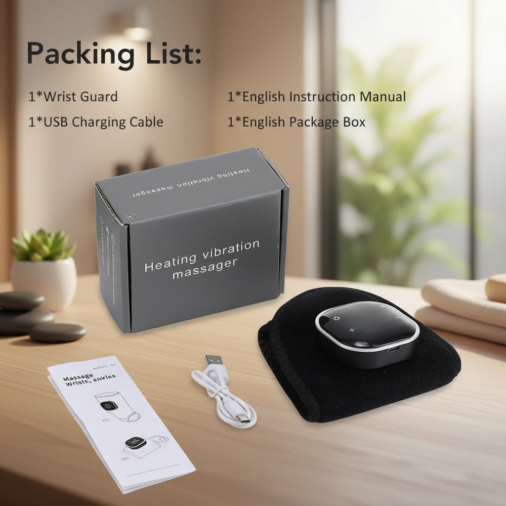 Electric heating wristband with 5 heating levels and 3 vibration levels, multi-functional wristband 