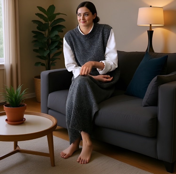 베스트 롱 니트 스커트 여성 카디건 원피스 니트 원피스