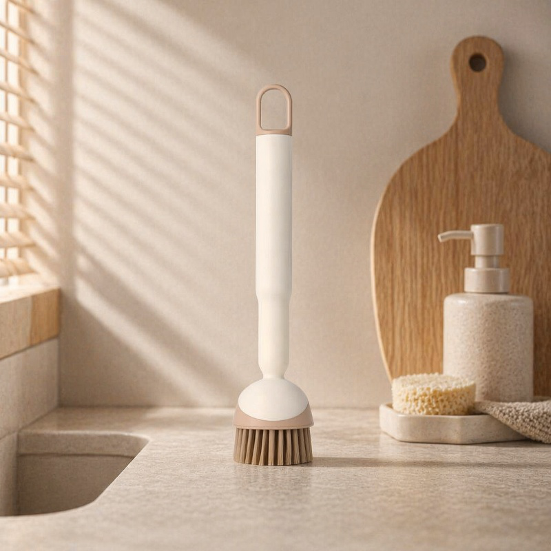 Cepillo de cocina resistente con cerdas suaves para ollas