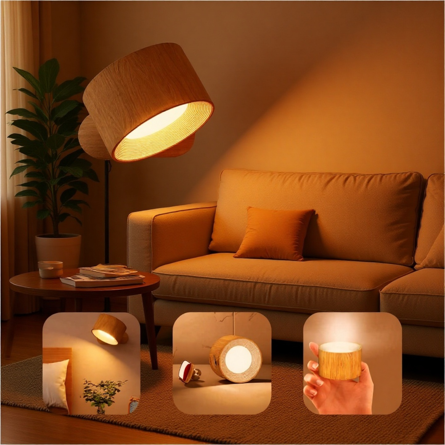 Portable USB Rechargeable Wall Lamp, Touch Adjustable Night Light, Magnetic Cabinet Lamp