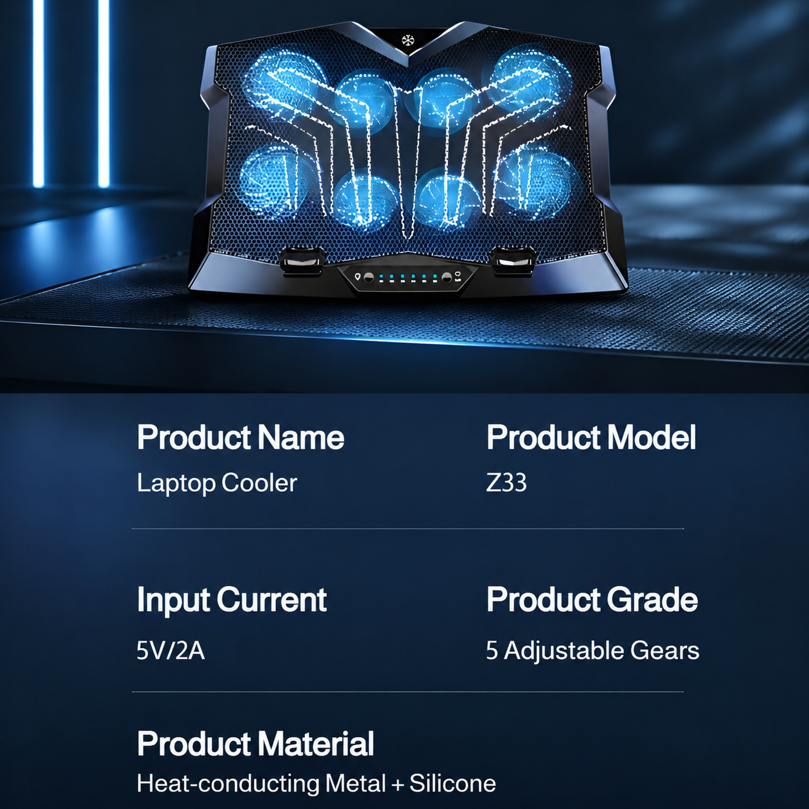 Silent Laptop Cooling Stand with Cooling Base
