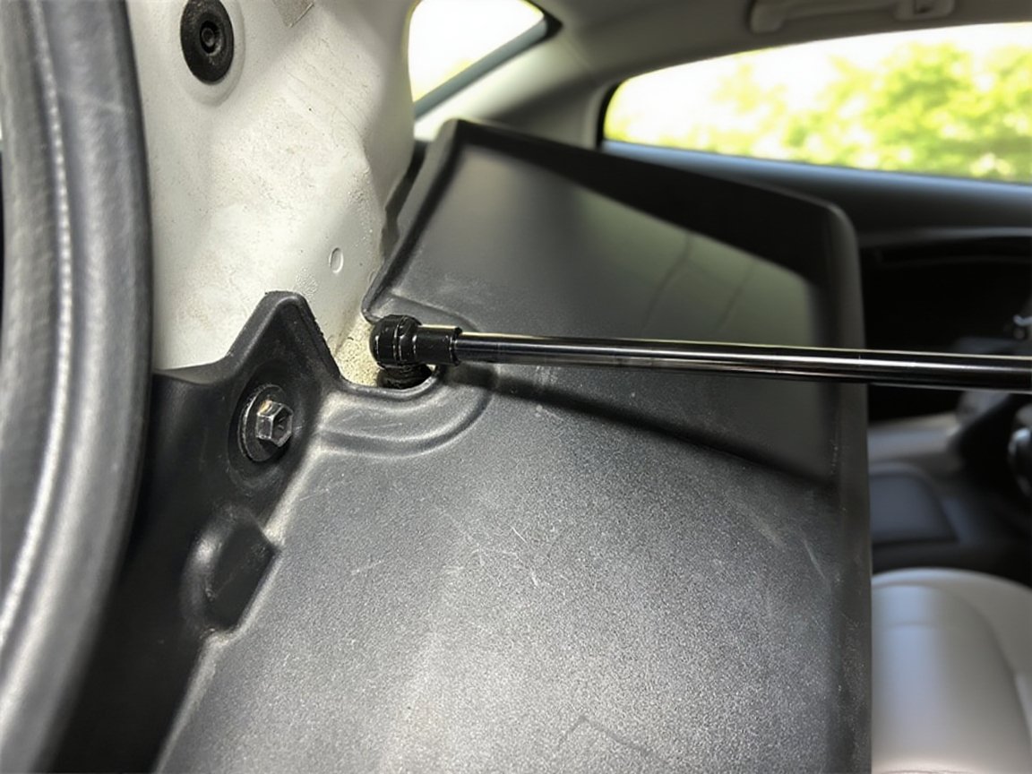 Detalle del amortiguador con parada libre para maletero