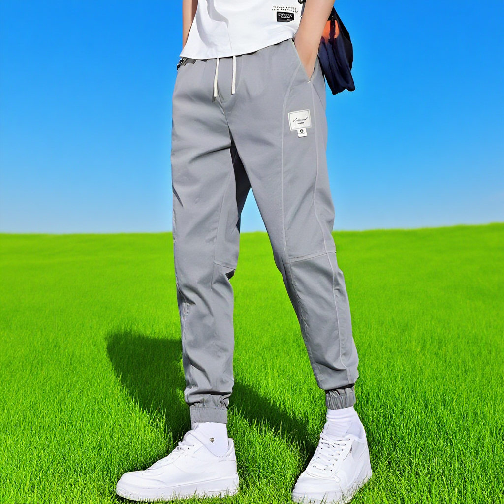 快適な着心地のジョガーパンツ生地アップ